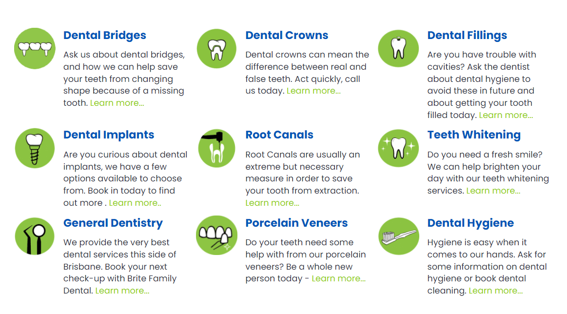 Branding for dentists - website design - case study - brite family dental services